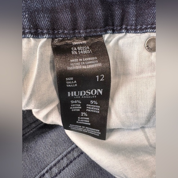 Hudson Mid-Rise Slim Straight Leg Jeans Dark Wash Size 12 - Picture 6 of 7